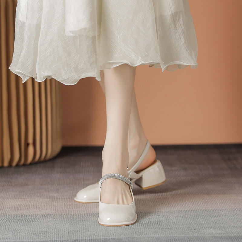 Giày Cao Gót Mũi Vuông Phong Cách Pháp Thời Trang Cho Nữ