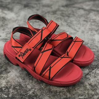 Giày sandal nam nữ XAVIER đỏ sọc đen đi học đi làm [ẢNH THẬT]