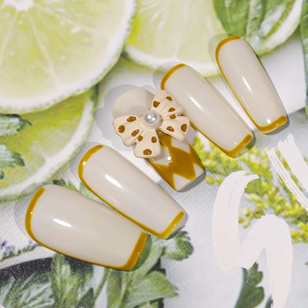 OCEANMAP Phụ Kiện Trang Trí Móng Tay Nghệ Thuật Hình Nơ Chấm Bi Bằng Hợp Kim DIY