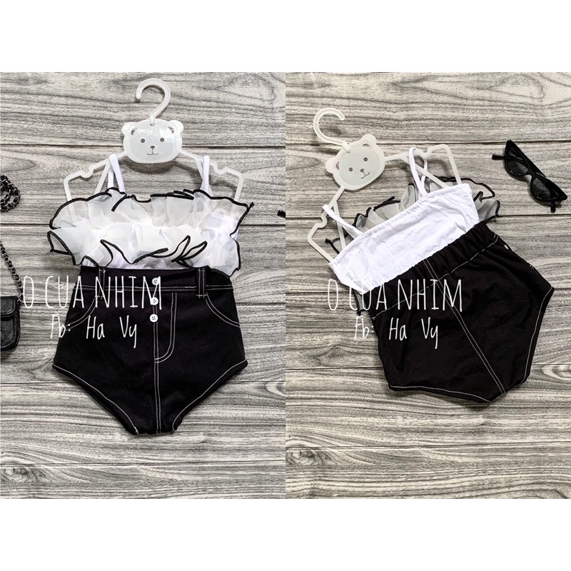 Set áo 2 dây bèo phối quần sexy cho bé ❤️