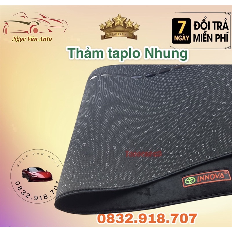 Thảm Taplo nhung INNOVA 2017 - 2023 nhung lông cừu 3 lớp