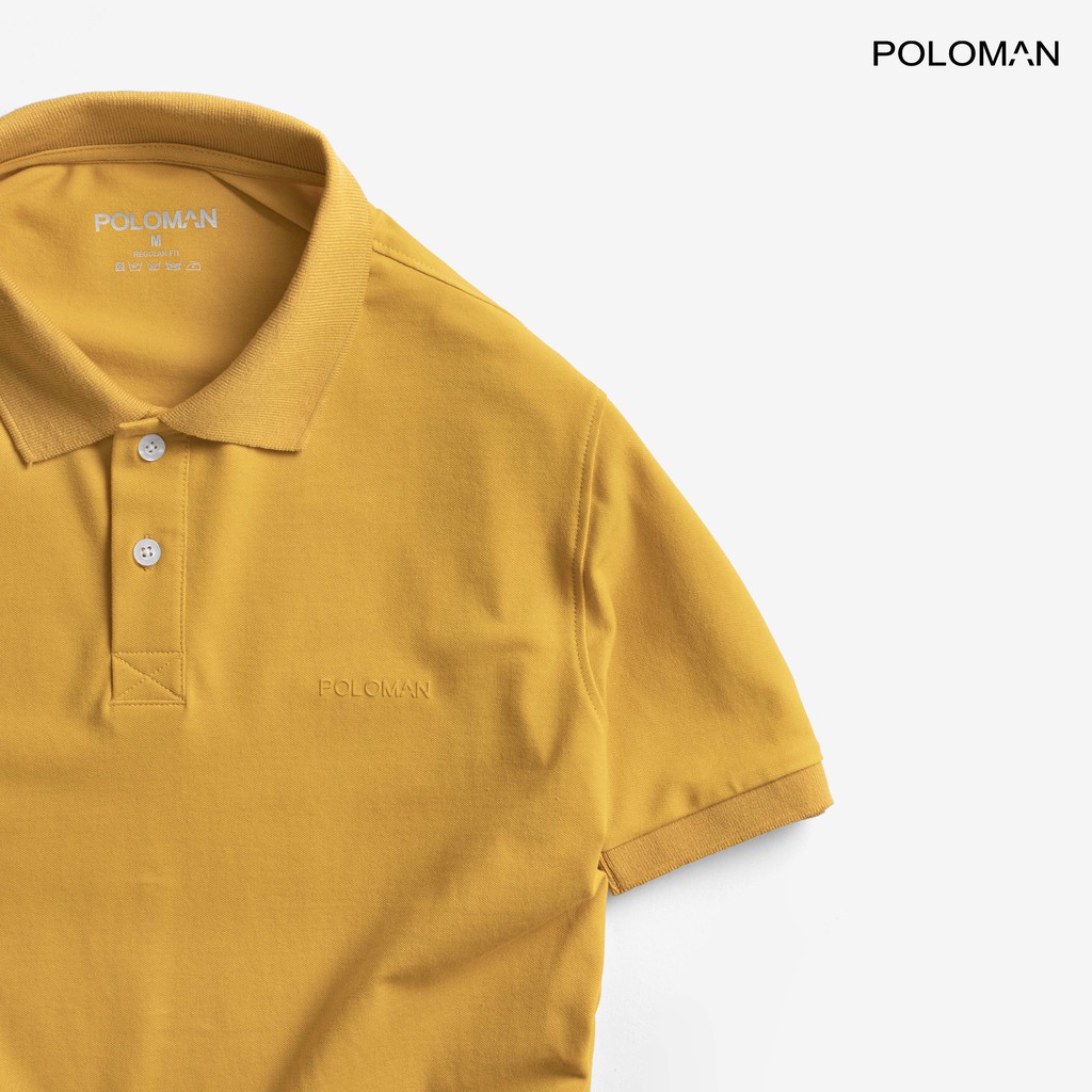 Áo thun POLO nam cổ bẻ BASIC vải cá sấu Cotton xuất xịn, chuẩn đẹp, màu Vàng - POLOMAN | BigBuy360 - bigbuy360.vn