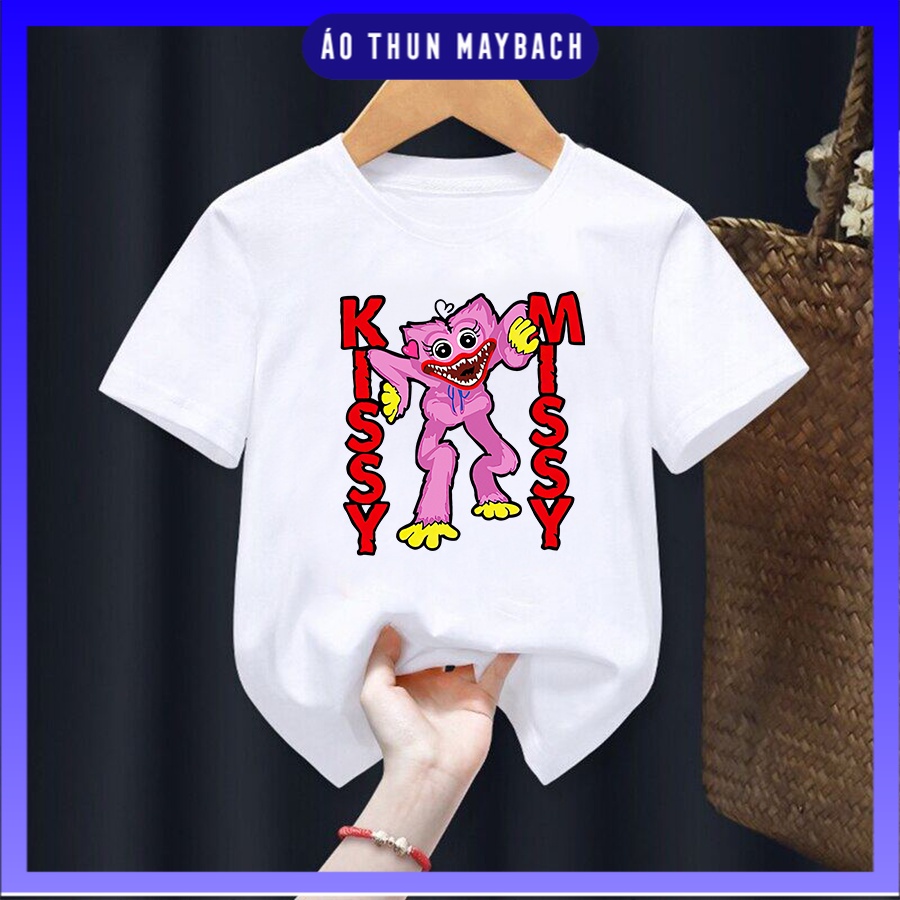 Áo Thun Poppy Playtime Huggy Wuggy màu trắng cho bé trai bé gái cực chất PP 8-14