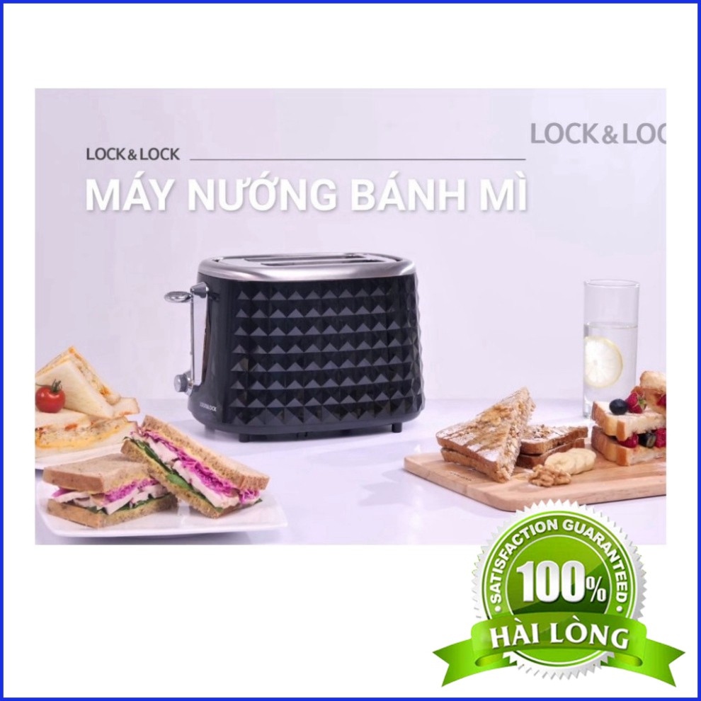 Máy Nướng Bánh Mì Mini Lock&amp;Lock công suất 850W Màu đen EJB222BLK (hàng bảo hành chính hãng 12 tháng)