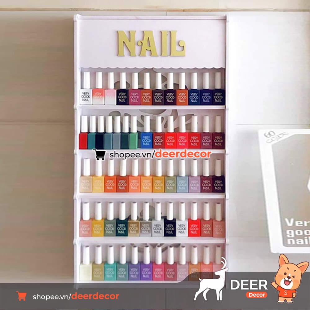 Kệ Để Đồ Nail - Để Nước Sơn Treo Tường - DEER DECOR