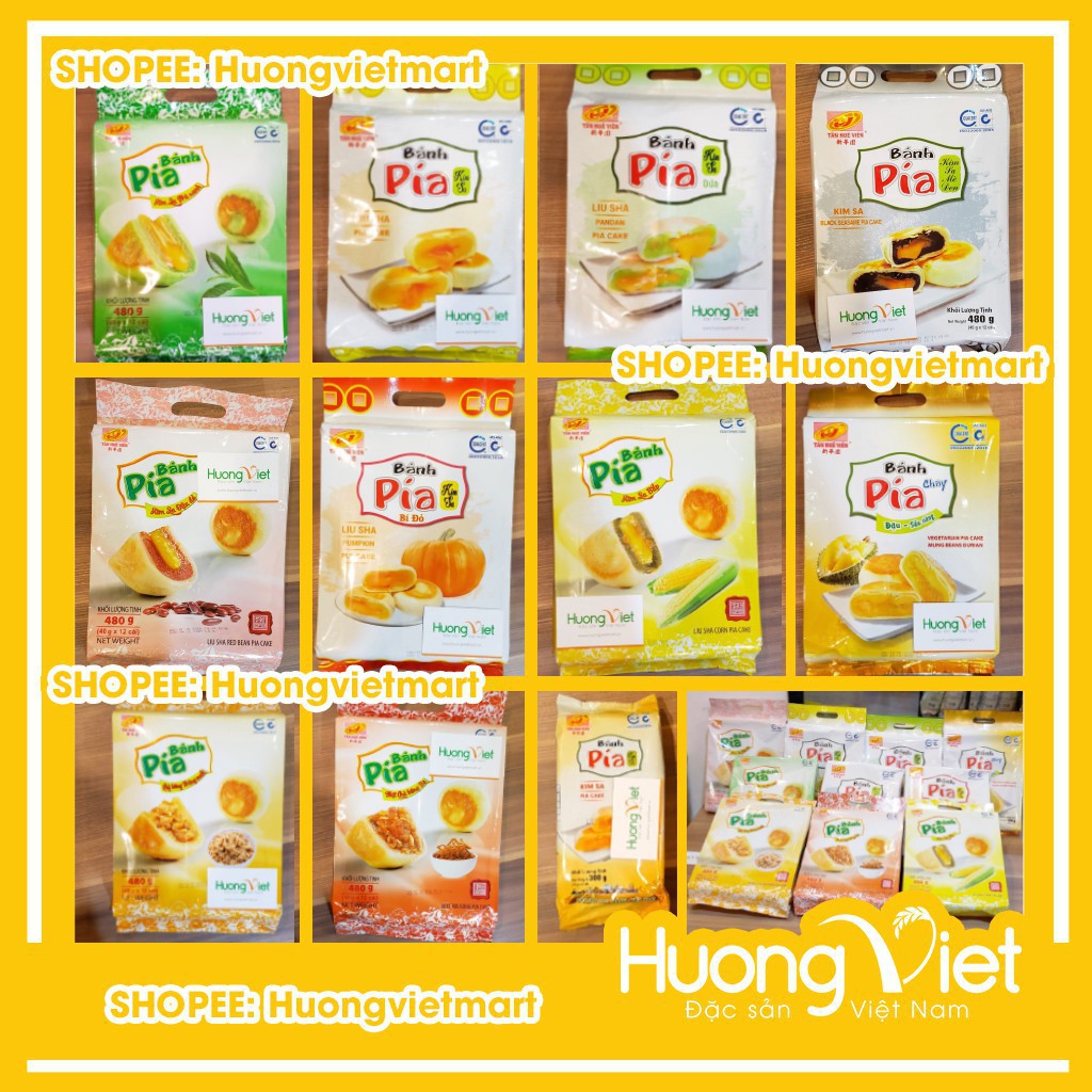 Bánh Pía Kim Sa mini Tân Huê Viên 10 vị khác nhau túi 12 bánh 85 21