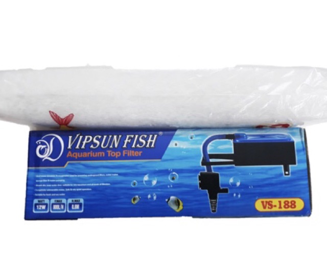 Bộ Máng và Máy Bơm Lọc Nước Hồ Cá Vipsun Fish VS-188 tặng Bông Lọc (Hàng Công Ty)