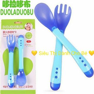 Bộ thìa nĩa ăn dặm báo nóng cho bé