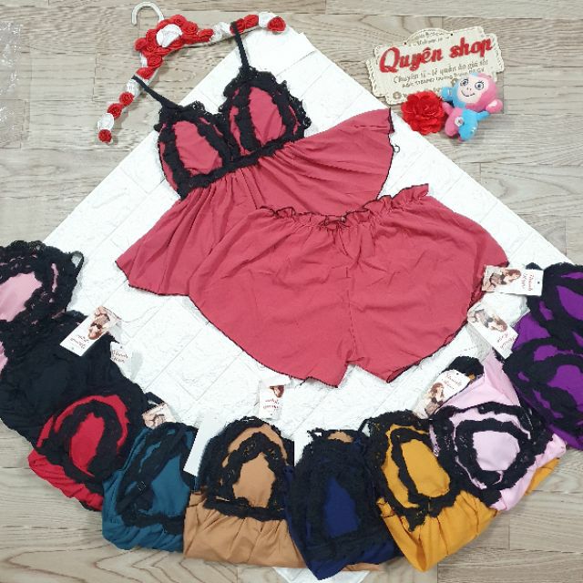 Bộ ngủ voan có mút ngực phom 55kg | BigBuy360 - bigbuy360.vn