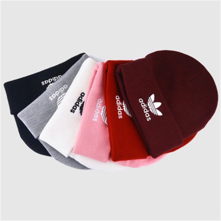 Mũ len dệt kim thêu logo adidas thời trang thu đông cho nam và nữ