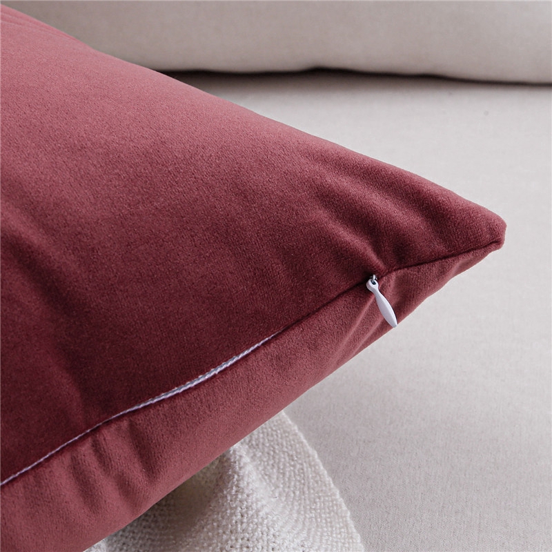 Vỏ Gối Vuông Vải Nhung Mềm gối tựa lưng sofa Vỏ áo gối ôm có dây kéo | BigBuy360 - bigbuy360.vn