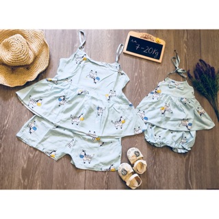 Set mẹ mặc nhà 2 dây lanh(lẻ mẹ)