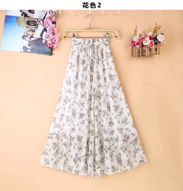 Chân váy voan hoa nhí dáng xòe nhiều màu CV09 | BigBuy360 - bigbuy360.vn