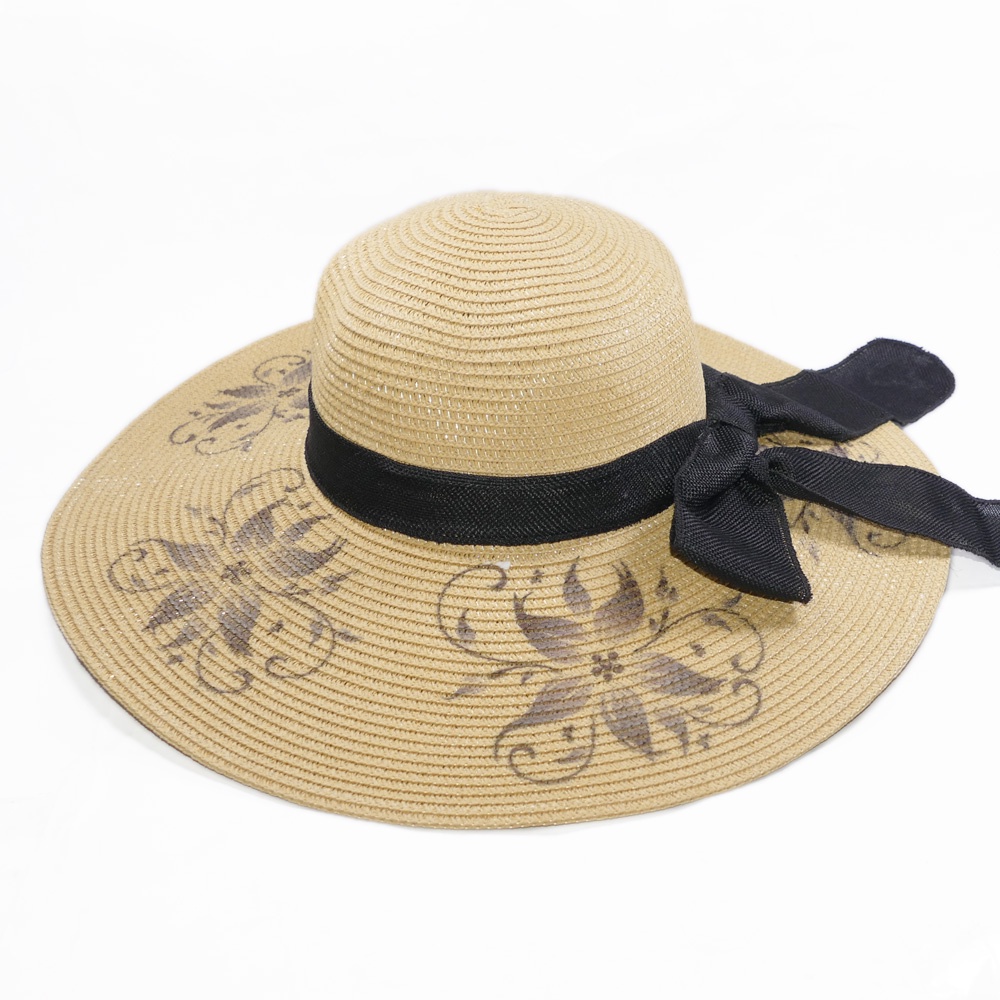 [ FREESHIP ] Mũ cói hoa to và nơ vành rộng 12 cm, vòng đầu 56 cm - chất liệu vải cói đẹp thích hợp cho chị em phụ nữ