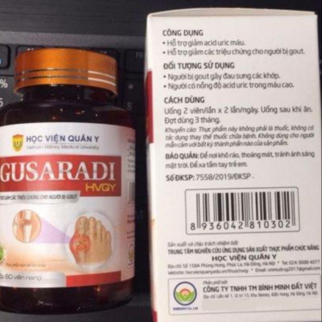 [ Chất lượng số 1] GUSARADI ngăn ngừa và đẩy lùi  bệnh gút của Học Viện Quân Y Việt Nam