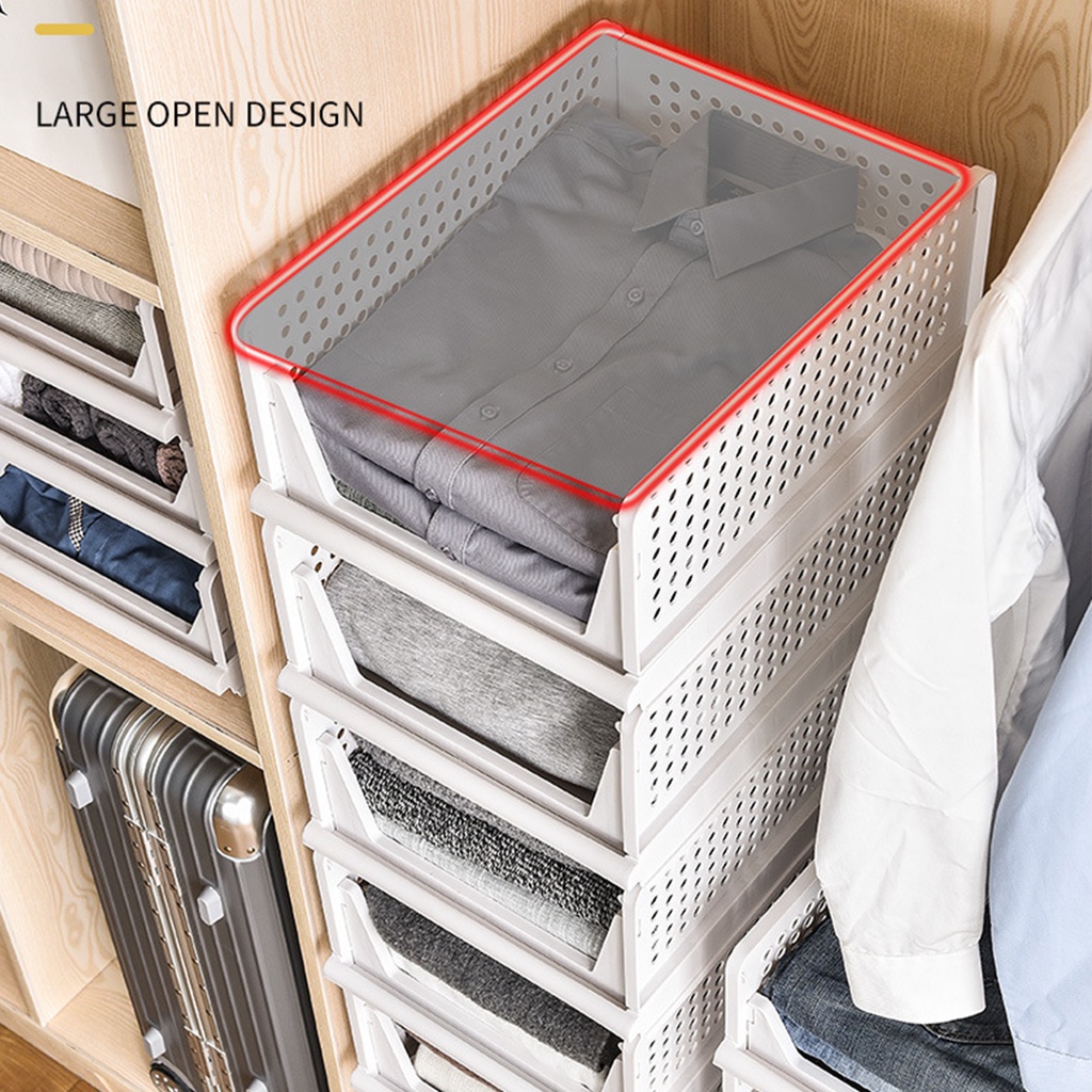 Hàng Sẵn Kệ ngăn kéo phân chia tủ quần áo, đồ dùng gấp gọn nhựa GIÁ 1 ngăn có thể xếp chồng lên nhau【Tennessee052】
