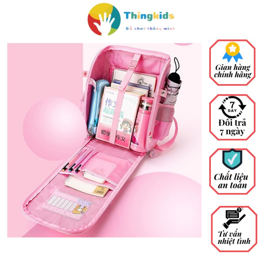 Balo học sinh cấp 1 cấp 2 hình cô gái chống gù lưng siêu nhẹ Miss Flower - Thingkids