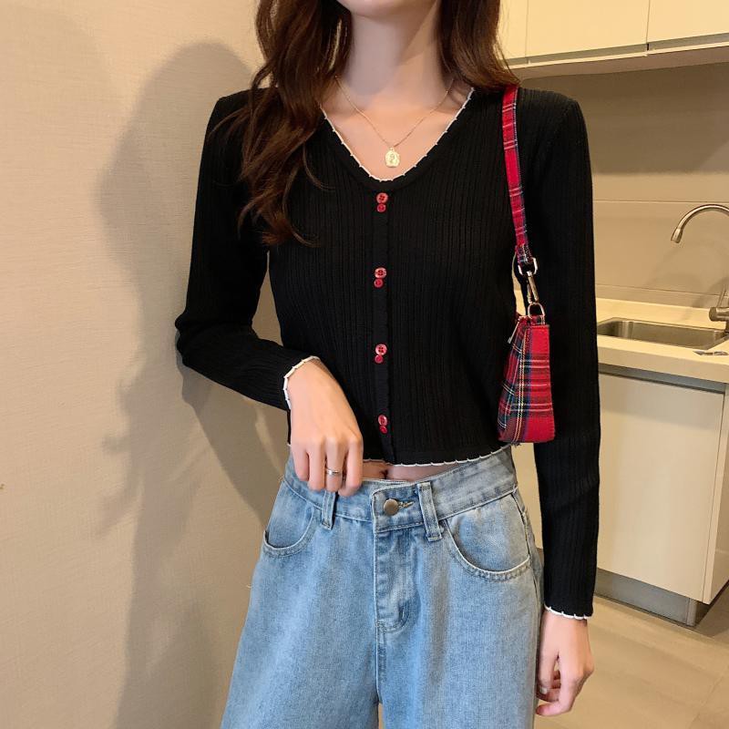 Áo khoác Cardigan dệt kim mỏng tay dài thời trang trẻ trung | BigBuy360 - bigbuy360.vn