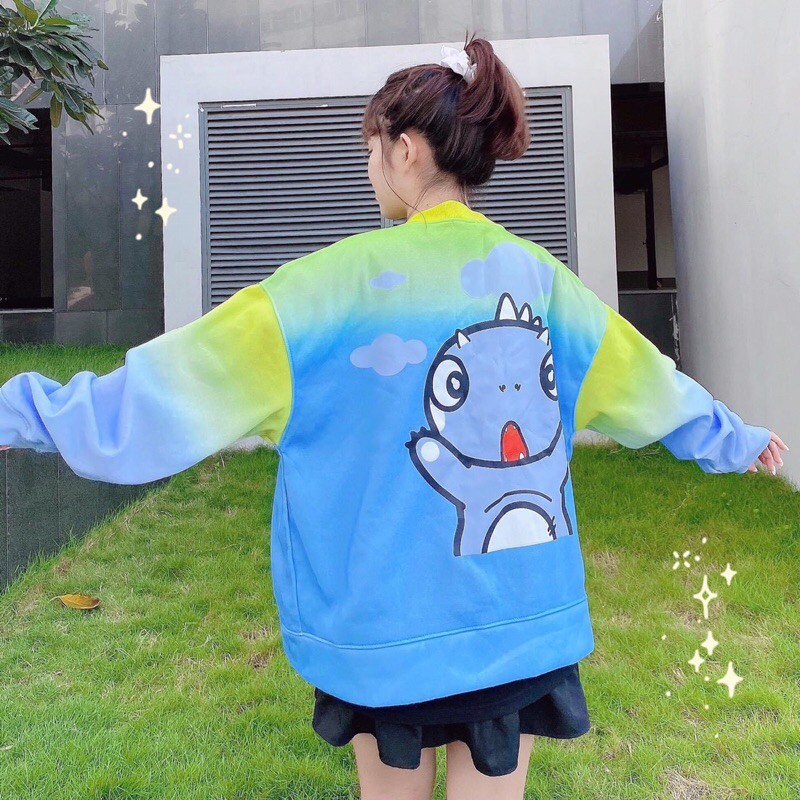 Áo Cardigan Nỉ Bông Loang Hoạ Tiết Ảnh Thật