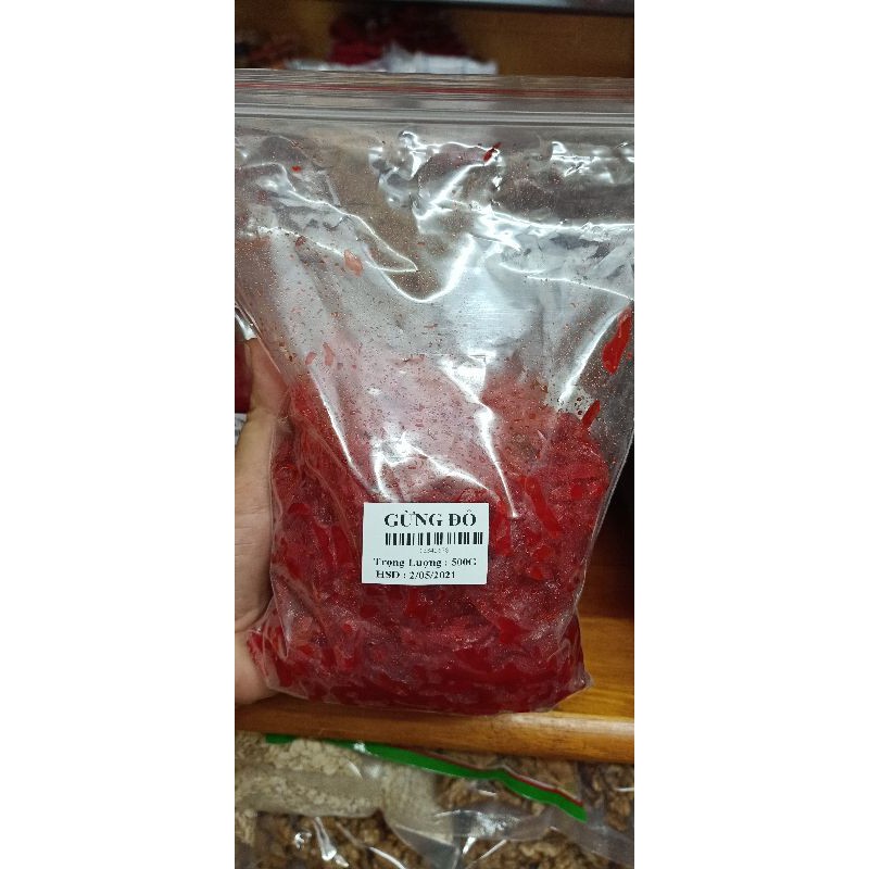 Mứt gừng đỏ cắt sợi 500g