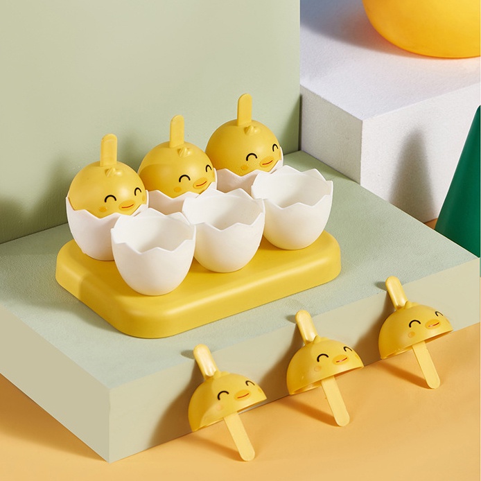 Khuôn làm kem 6 ngăn gà vàng siêu cute giá rẻ KGV06