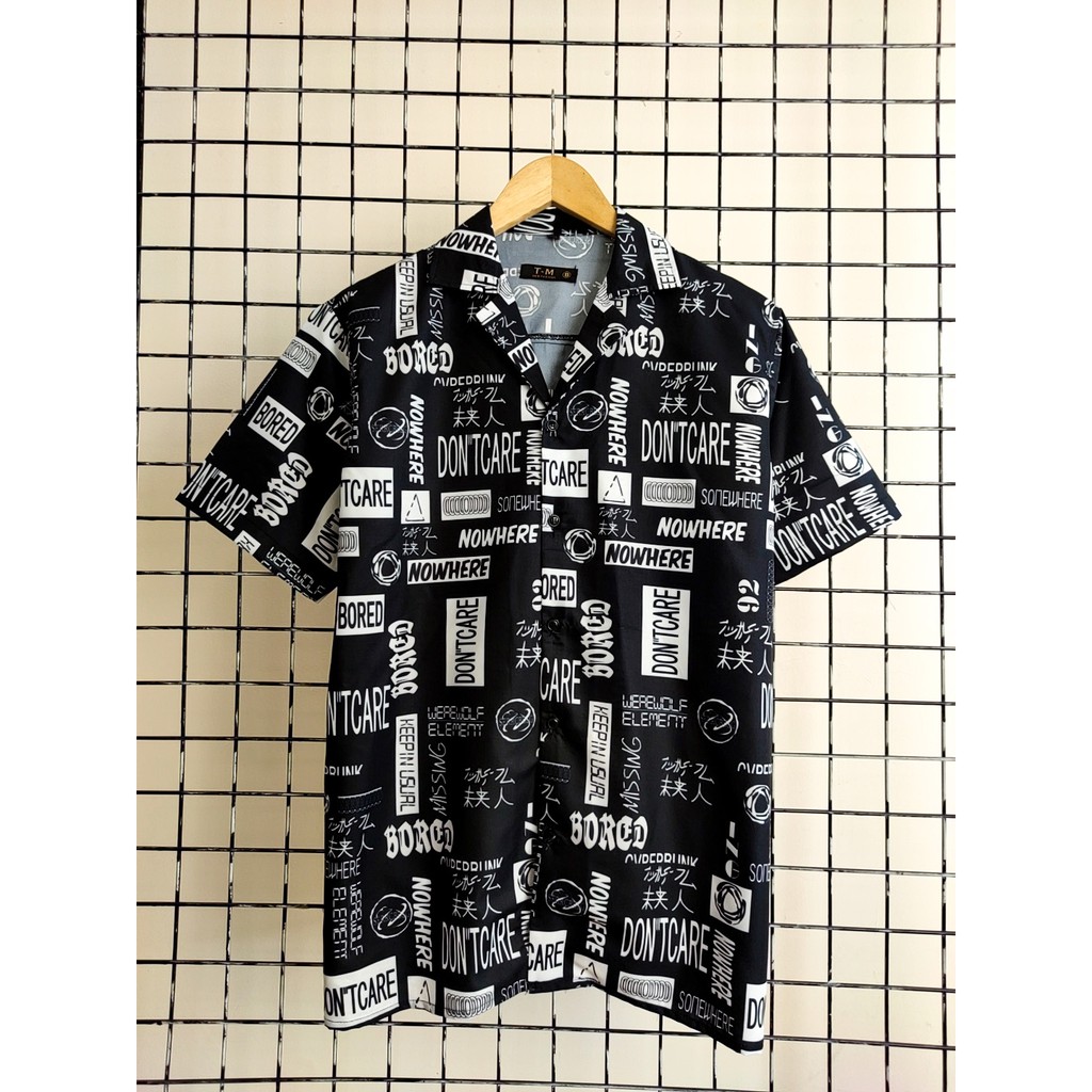 Áo sơ mi nam tay ngắn họa tiết DoHo, chất liệu lụa thoáng mát, thấm hút mồ hôi