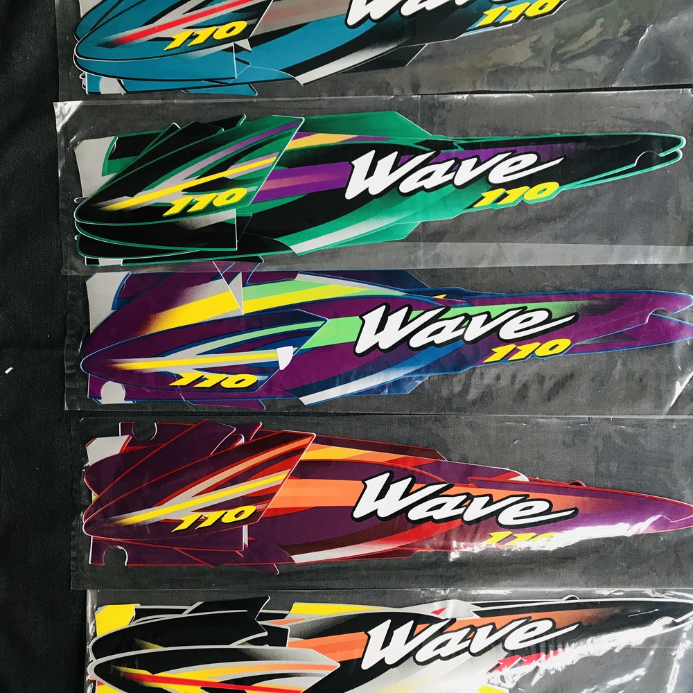 Tem dán WAVE thái mẫu nhỏ ( XANH KÉT )