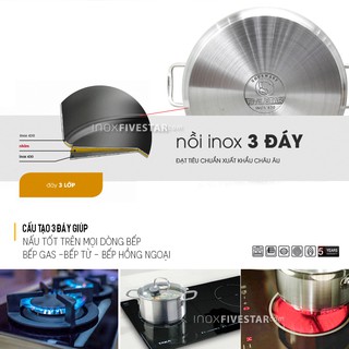 Bộ nồi xửng hấp 30cm nấp inox