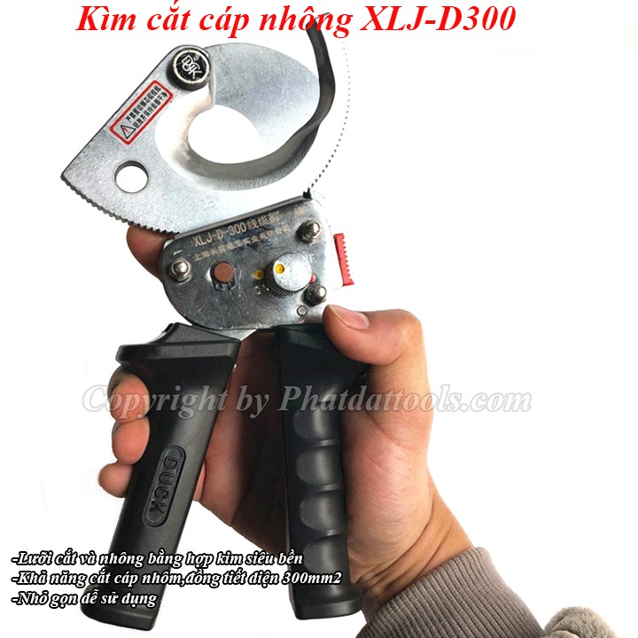 Kìm cắt cáp nhông XLJ-D300 cao cấp-Kìm cắt cáp điện