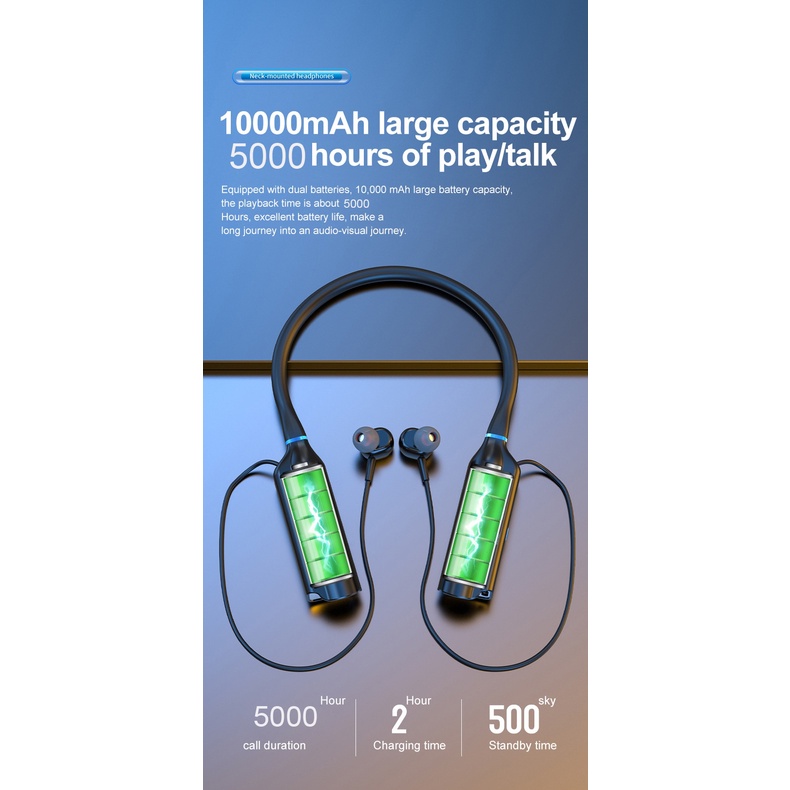 Tai Nghe Bluetooth Không Dây 10000mAh 5000 Tiếng Ồn Chất Lượng Cao