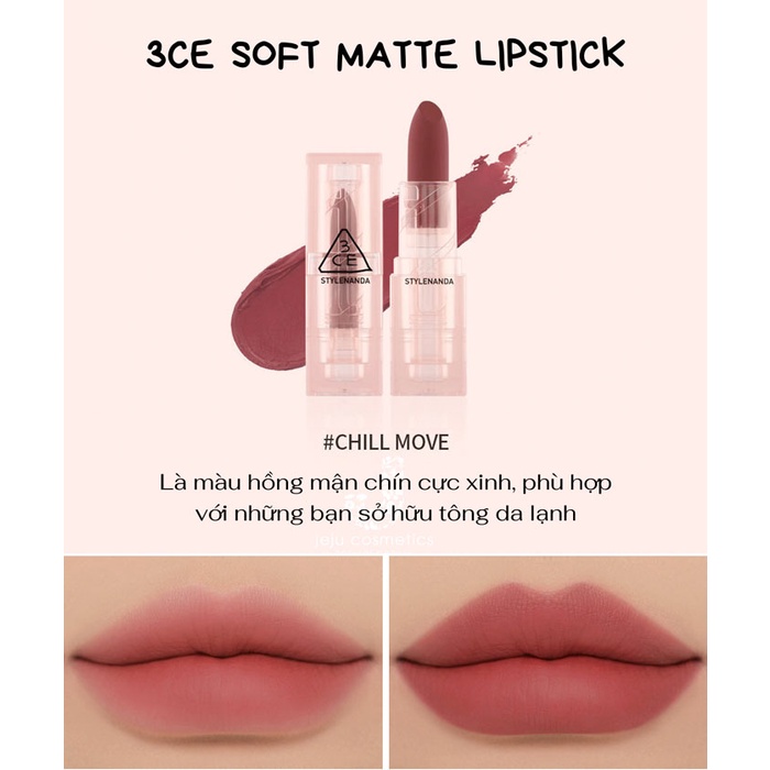 Son Thỏi 3CE Soft Matte Lipstick Cool Edition