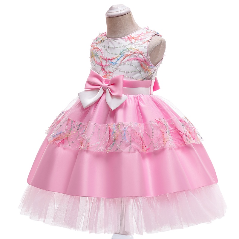 Đầm công chúa MQATZ không tay đính nơ thời trang mùa hè cho bé gái 3-10 tuổi