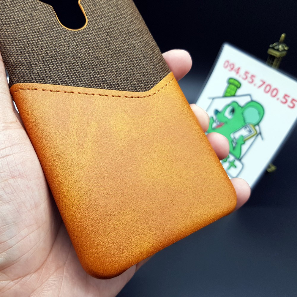 [Cao Cấp] Ốp Lưng Nokia 5.3 Vải Fabric Phối Da Nhét Tiền Thẻ ATM
