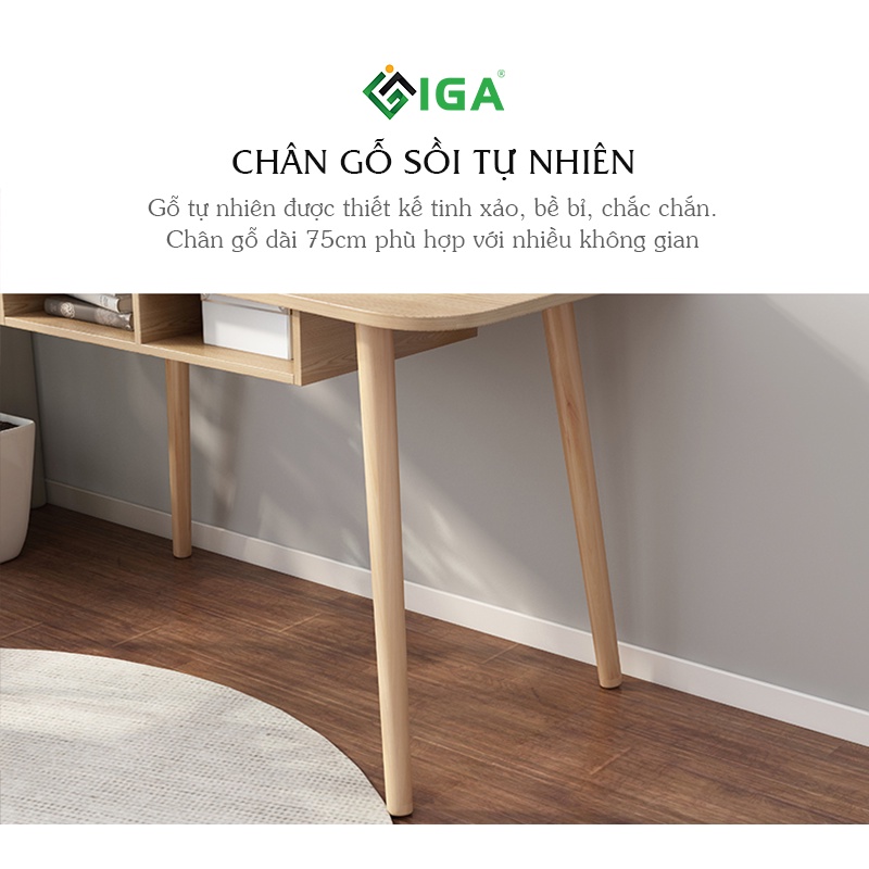 Bàn làm việc IGA có ngăn để đồ đa năng phong cách Nordic - GP185