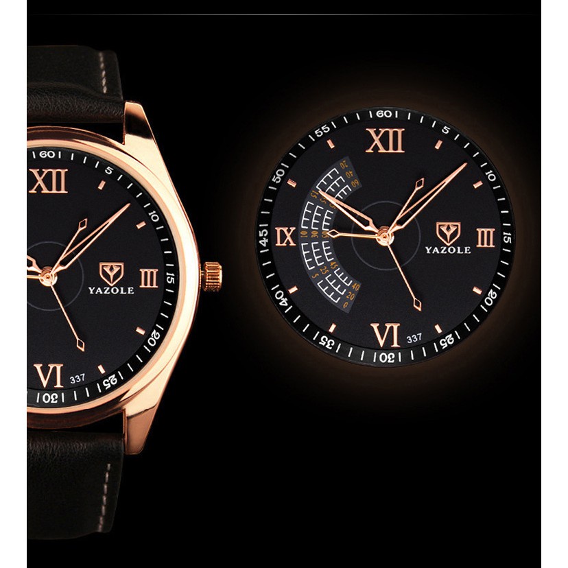 Đồng hồ nam Yazole 337 Dây da kiểu dáng độc đáo . | BigBuy360 - bigbuy360.vn