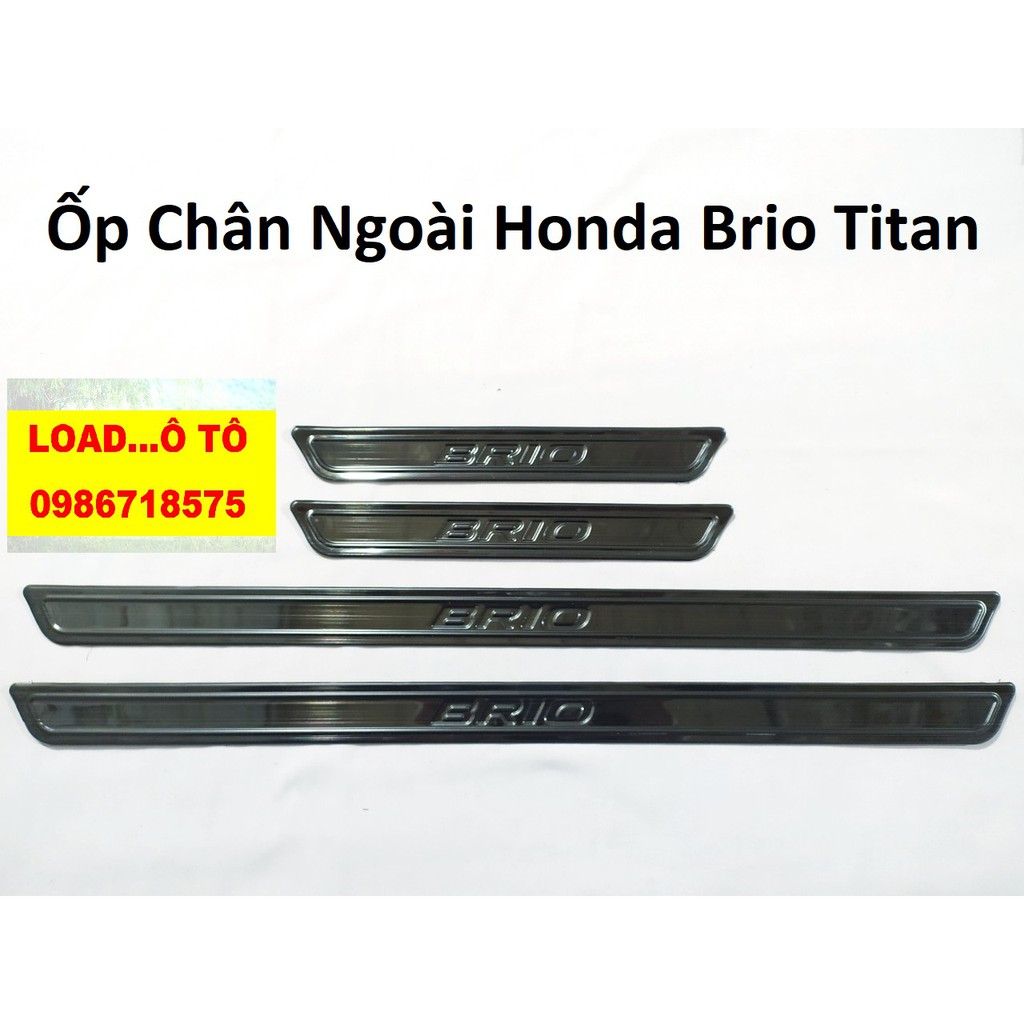 Ốp bậc cửa ngoài theo xe Honda BRIO 2022-2019 titan - inox