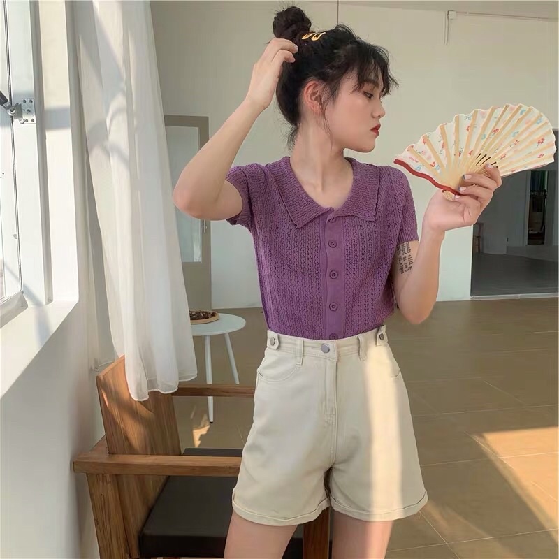 Áo len tăm ngắn tay ulzzang