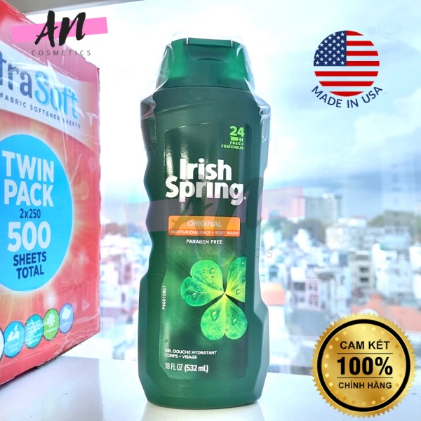 Sữa tắm Irish Spring Body Wash Original (532ml) - Sữa tắm Mỹ cho nam hàng chuẩn