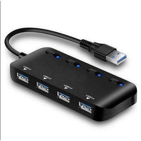 4 Cổng USB 3.0 HUB Siêu Nhanh -Ultra Slim có công tắc -Hub USB 3.0 Bộ Chia USB Siêu Mỏng