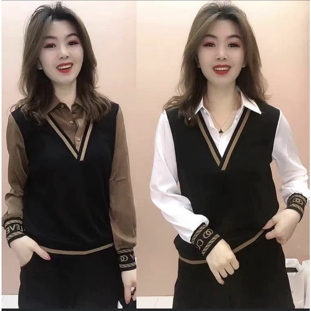 Aó ghile pha sơ mi bo chun hot hít , len gân mềm co dãn , ảnh thật khách chụp