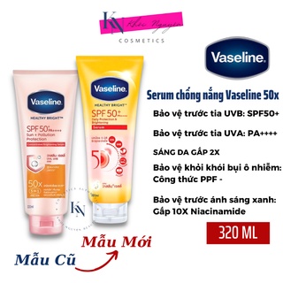 Sữa Dưỡng Thể Vaseline 50x, Serum chống nắng cơ thể bảo vệ da với SPF50 + PA ++++ dưỡng da sáng khoẻ mịn màng 320ml