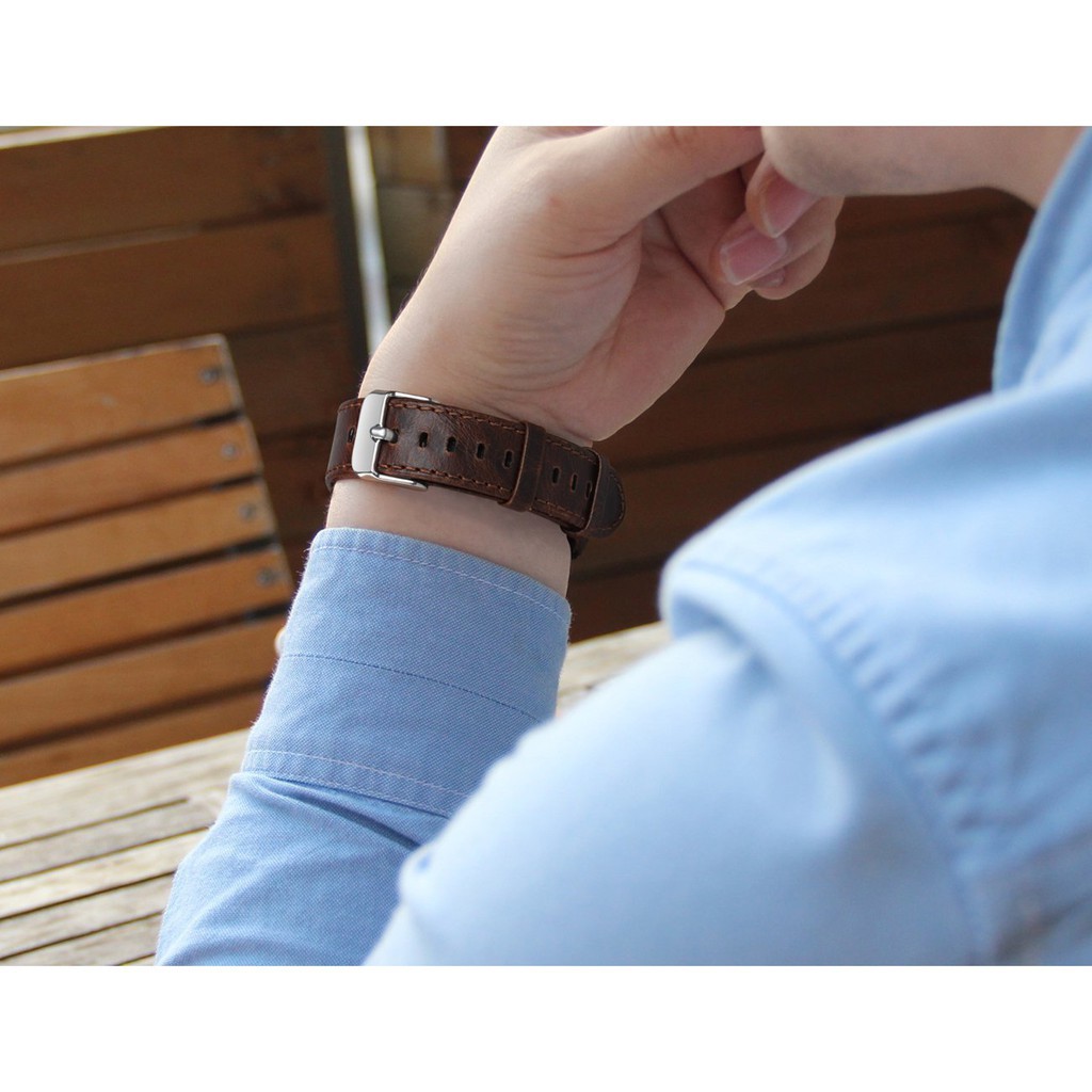 Bộ dây đeo bằng da thật có khóa cho đồng hồ Samsung Gear S2 R720/R730