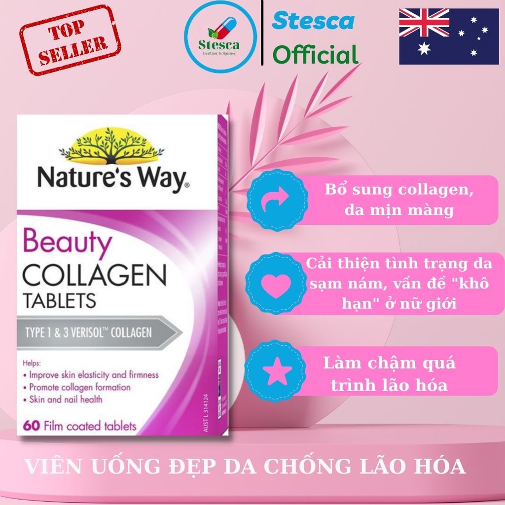 Viên uống đẹp da Nature's Way Beauty Collagen Booster Nature's Way 60 viên