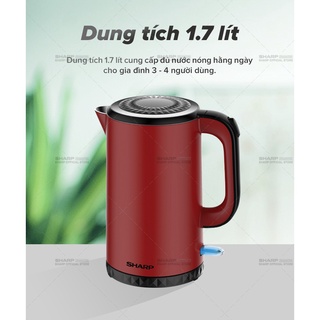 Bình đun siêu tốc Sharp 1.7 lít EKJ-17EVPS-RD