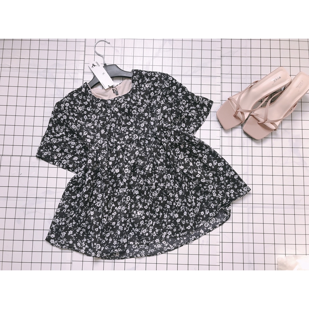 Áo babydoll đuôi xếp ly nhiều màu cho nữ hàng VNXK