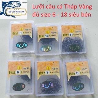 Lưỡi câu cá Tháp Vàng đủ size siêu bén