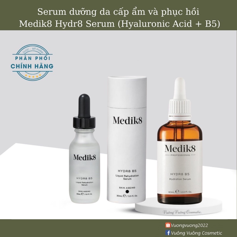 Serum cấp Ẩm Phục Hồi da Medik8 Hydr8 B5 Liquid Rehydration 30ml/ 60ml