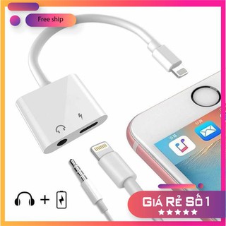 Cáp Chuyển Lightning Iphone Sang Tai Nghe Jack 3.5mm Và cổng Sạc Lightning