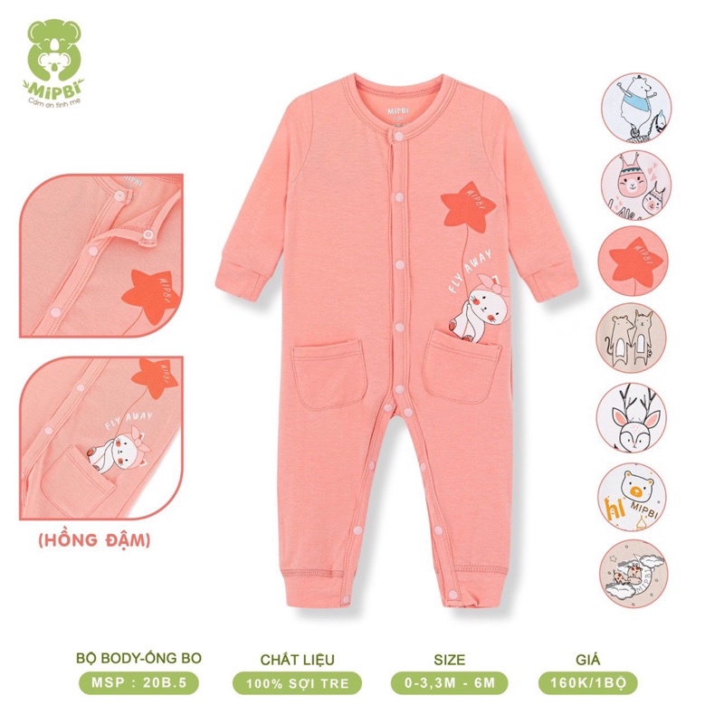 MIPBI - Body vải sợi tre bamboo cho bé