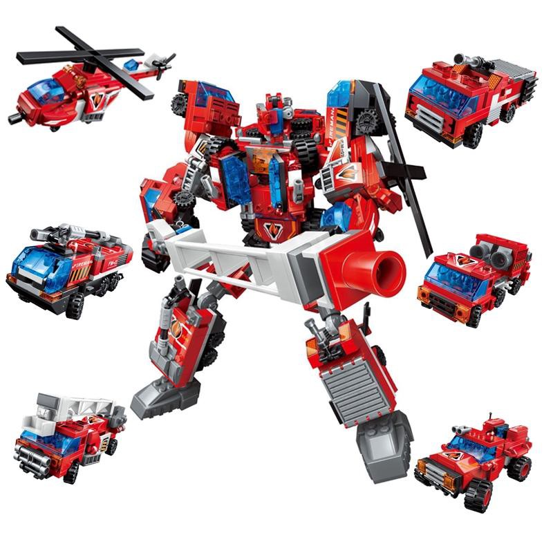 Đồ chơi thông minh xếp hình mô hình siêu nhân robot khủng long trí tuệ 6 trong 1 cho bé